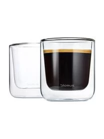 Blomus Doppelwandige Glas-Becher Nero, 2 Stück