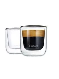 Blomus Doppelwandige Glas-Espressobecher Nero, 2 Stück