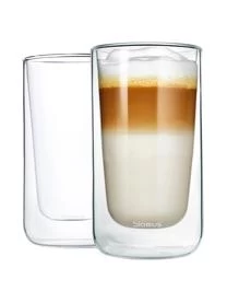 Blomus Doppelwandige Glas-Kaffeebecher Nero, 2 Stück