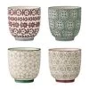 Bloomingville XS Becher Karine Mit Kleinem Muster, 4er-Set