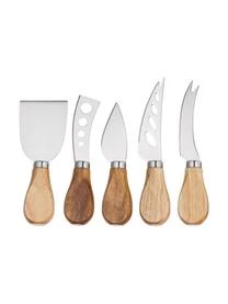 Silbernes Käsemesser-Set Frija Mit Akazienholzgriff, 5-teilig