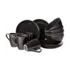 Broste Copenhagen Handgemachtes Frühstücks-Set Nordic Coal, 4 Personen (12-tlg.)