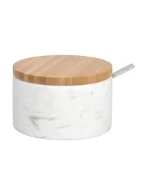 Keramik Zuckerdose Kalina Mit Löffel Und Bambusdeckel