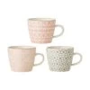 Bloomingville Tassen Cécile Mit Kleinem Muster, 3er-Set