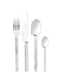 Silbernes Besteck-Set Lexi Mit Rillenstruktur Am Griff, 6 Personen (24-tlg.)