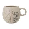 Bloomingville Handgemachte Tassen Bea Mit Gräser-Motiv Und Craquelé Glasur, 2 Stück
